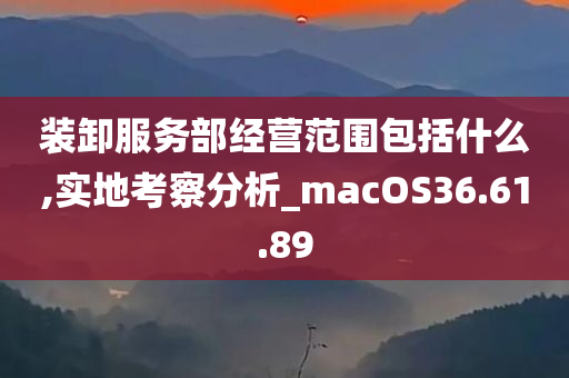 装卸服务部经营范围包括什么,实地考察分析_macOS36.61.89