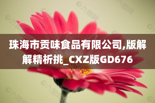 珠海市贡味食品有限公司,版解解精析挑_CXZ版GD676