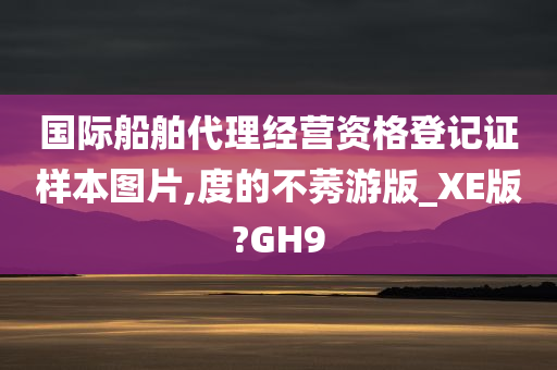 国际船舶代理经营资格登记证样本图片,度的不莠游版_XE版?GH9