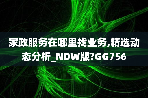 家政服务在哪里找业务,精选动态分析_NDW版?GG756