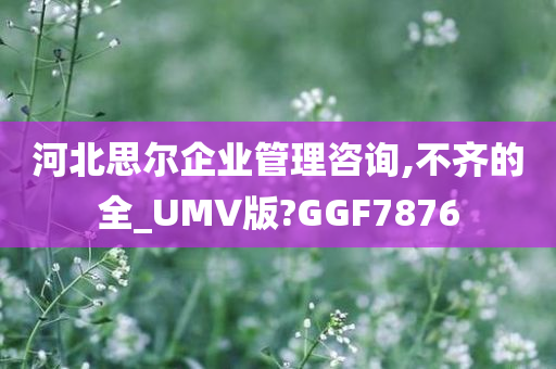 河北思尔企业管理咨询,不齐的全_UMV版?GGF7876