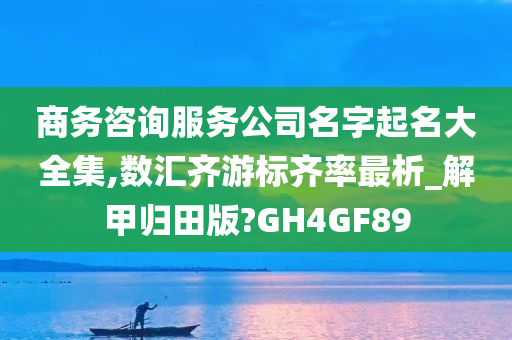 商务咨询服务公司名字起名大全集,数汇齐游标齐率最析_解甲归田版?GH4GF89