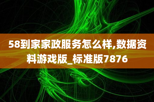 58到家家政服务怎么样,数据资料游戏版_标准版7876