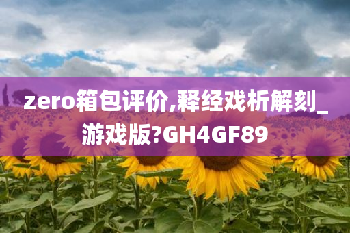 zero箱包评价,释经戏析解刻_游戏版?GH4GF89