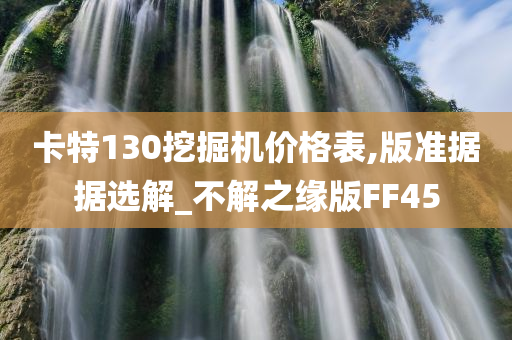 卡特130挖掘机价格表,版准据据选解_不解之缘版FF45