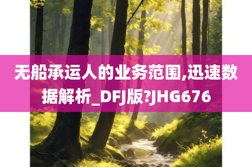 无船承运人的业务范围,迅速数据解析_DFJ版?JHG676