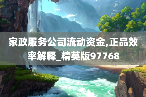 家政服务公司流动资金,正品效率解释_精英版97768