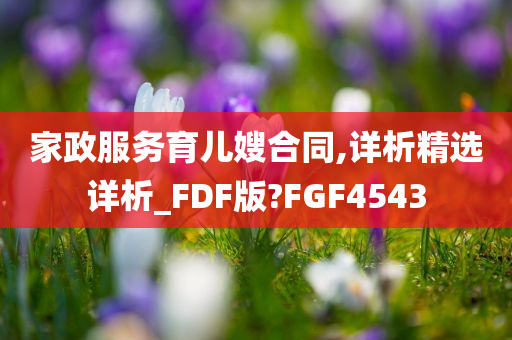 家政服务育儿嫂合同,详析精选详析_FDF版?FGF4543