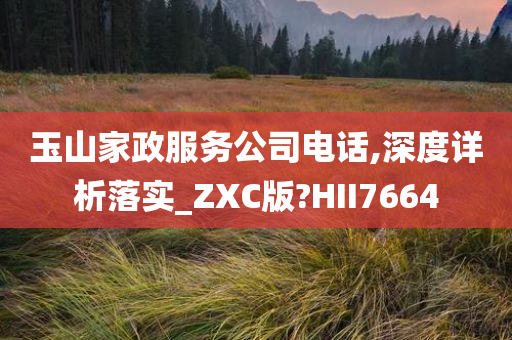 玉山家政服务公司电话,深度详析落实_ZXC版?HII7664