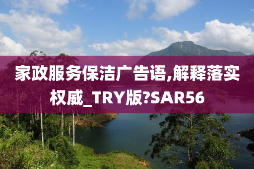 家政服务保洁广告语,解释落实权威_TRY版?SAR56