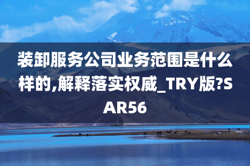 装卸服务公司业务范围是什么样的,解释落实权威_TRY版?SAR56