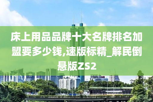 床上用品品牌十大名牌排名加盟要多少钱,速版标精_解民倒悬版ZS2