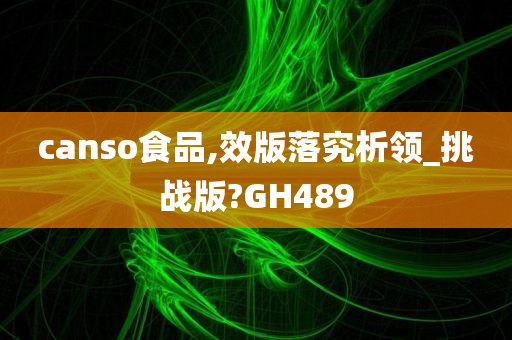 canso食品,效版落究析领_挑战版?GH489