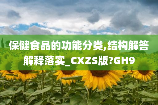 保健食品的功能分类,结构解答解释落实_CXZS版?GH9