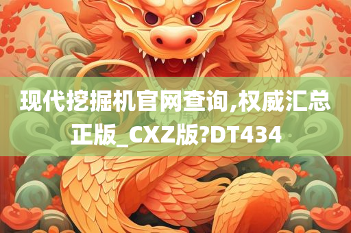 现代挖掘机官网查询,权威汇总正版_CXZ版?DT434