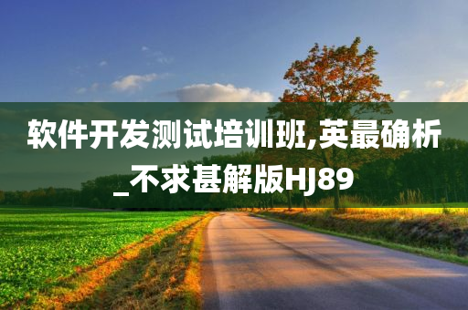 软件开发测试培训班,英最确析_不求甚解版HJ89