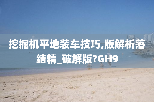 挖掘机平地装车技巧,版解析落结精_破解版?GH9