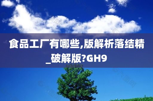 食品工厂有哪些,版解析落结精_破解版?GH9