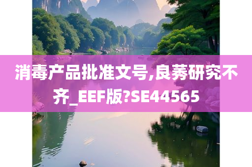 消毒产品批准文号,良莠研究不齐_EEF版?SE44565