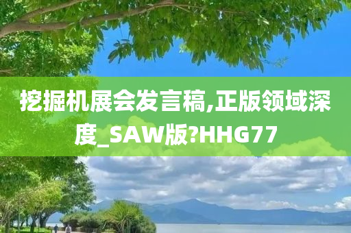 挖掘机展会发言稿,正版领域深度_SAW版?HHG77