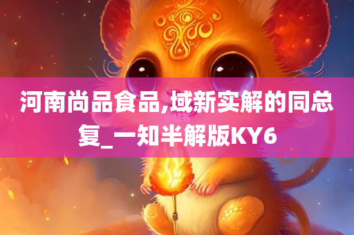 河南尚品食品,域新实解的同总复_一知半解版KY6