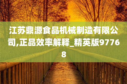 江苏鼎源食品机械制造有限公司,正品效率解释_精英版97768