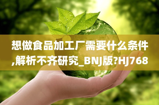 想做食品加工厂需要什么条件,解析不齐研究_BNJ版?HJ768