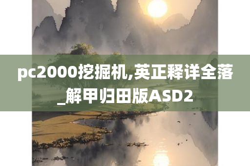 pc2000挖掘机,英正释详全落_解甲归田版ASD2