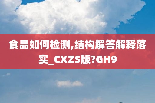 食品如何检测,结构解答解释落实_CXZS版?GH9