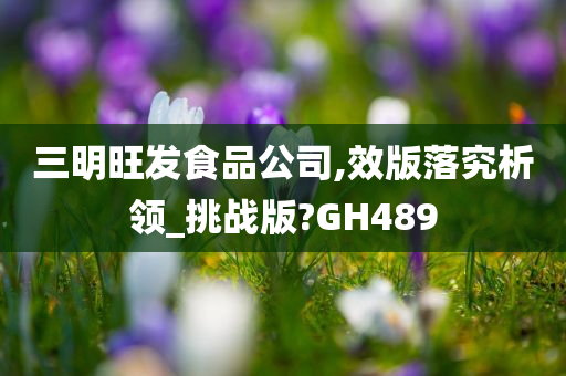 三明旺发食品公司,效版落究析领_挑战版?GH489