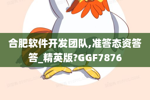 合肥软件开发团队,准答态资答答_精英版?GGF7876