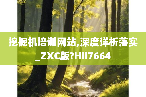 挖掘机培训网站,深度详析落实_ZXC版?HII7664