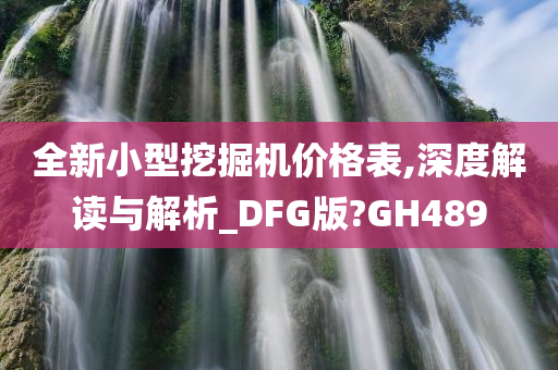 全新小型挖掘机价格表,深度解读与解析_DFG版?GH489