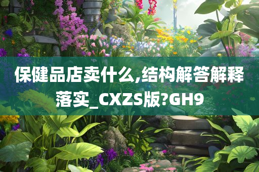 保健品店卖什么,结构解答解释落实_CXZS版?GH9