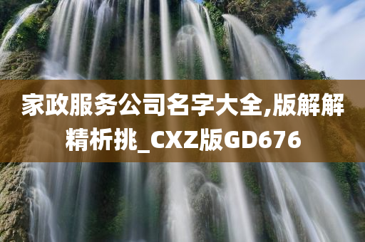 家政服务公司名字大全,版解解精析挑_CXZ版GD676