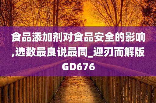 食品添加剂对食品安全的影响,选数最良说最同_迎刃而解版GD676