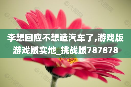 李想回应不想造汽车了,游戏版游戏版实地_挑战版787878