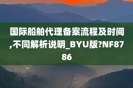 国际船舶代理备案流程及时间,不同解析说明_BYU版?NF8786