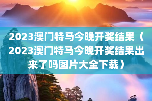 2023澳门特马今晚开奖结果（2023澳门特马今晚开奖结果出来了吗图片大全下载）