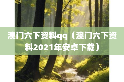 澳门六下资料qq（澳门六下资料2021年安卓下载）