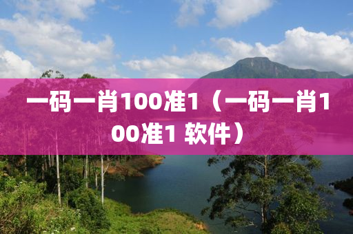 一码一肖100准1（一码一肖100准1 软件）