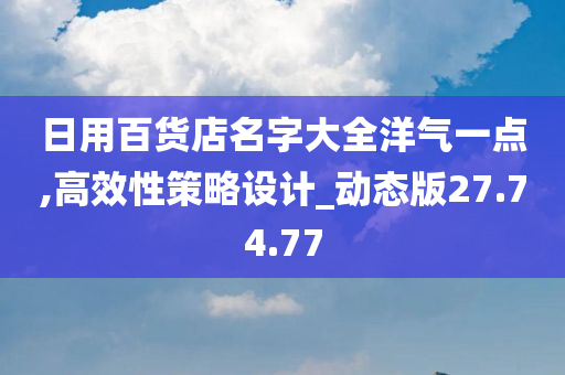 日用百货店名字大全洋气一点,高效性策略设计_动态版27.74.77