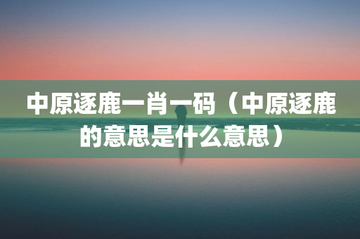 中原逐鹿一肖一码（中原逐鹿的意思是什么意思）