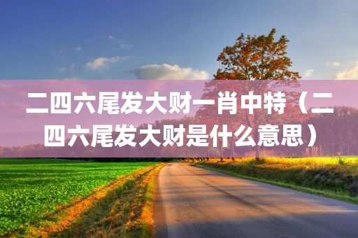 二四六尾发大财一肖中特（二四六尾发大财是什么意思）