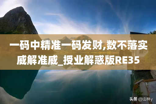 一码中精准一码发财,数不落实威解准威_授业解惑版RE35