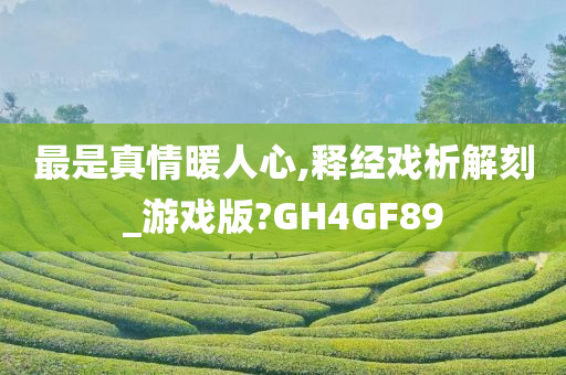 最是真情暖人心,释经戏析解刻_游戏版?GH4GF89