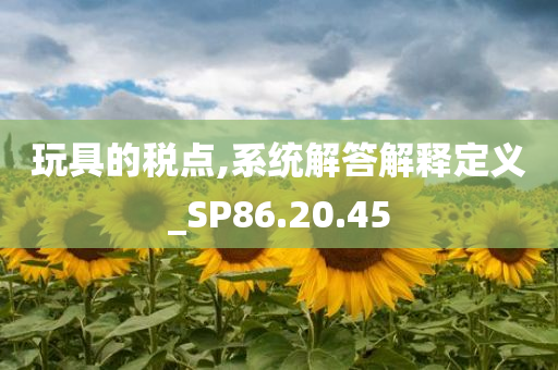 玩具的税点,系统解答解释定义_SP86.20.45