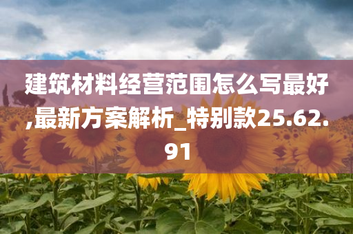 建筑材料经营范围怎么写最好,最新方案解析_特别款25.62.91