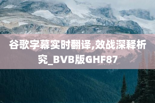 谷歌字幕实时翻译,效战深释析究_BVB版GHF87