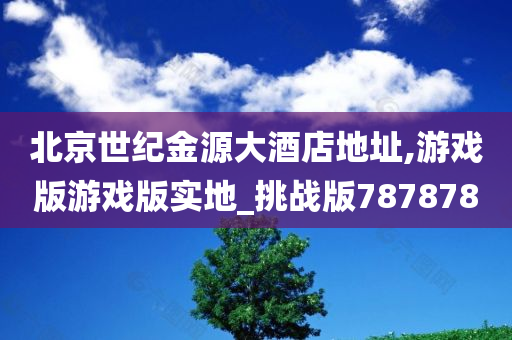 北京世纪金源大酒店地址,游戏版游戏版实地_挑战版787878